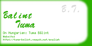 balint tuma business card